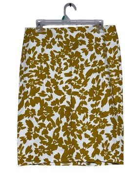 Loft‎ Mustard Yellow Pencil Skirt Size 8 Office Career Tall Spring Work Classic